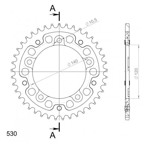 SUPERSPROX SUPERSPROX REAR STEALTH 41T, GOLD, 530 SU6180041G