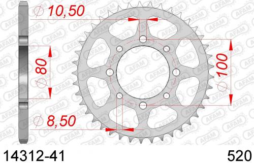 AFAM REAR STEEL 41T, 520 AF21431241
