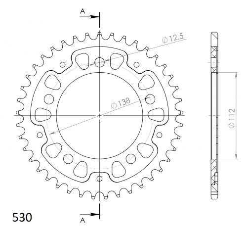 SUPERSPROX SUPERSPROX REAR STEALTH 41T, RED, 530 SU630241R