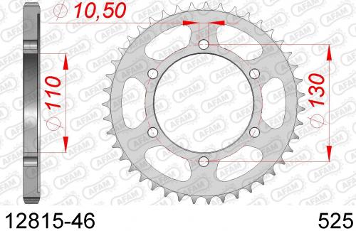 AFAM REAR STEEL 46T, 525 AF21281546
