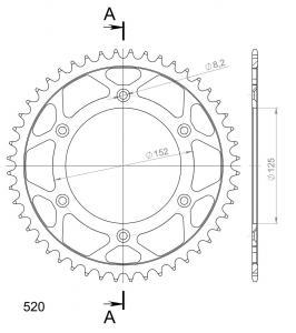 SUPERSPROX SUPERSPROX REAR STEEL 48T, BLACK, 520 SU4800048B