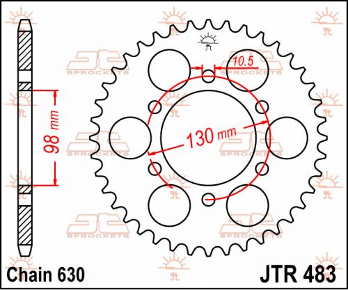 JT SPROCKETS REAR STEEL 35T, 630