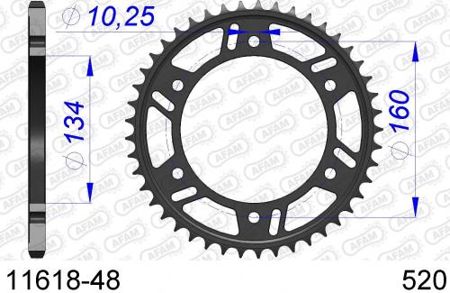 AFAM REAR ALU 48T, 520 AF51161848