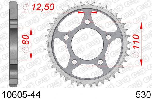 AFAM REAR STEEL 44T, 530 AF21060544