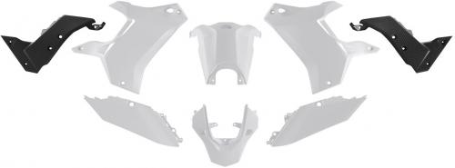 RTECH PLASTIC KIT W/O FRONT FENDER WHITE BLACK