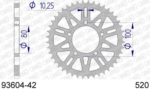 AFAM REAR ALU 42T, 520 AF59360442