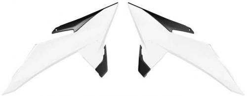 RTECH RADIATOR SCOOPS KTM WHITE-BLACK RCVKTMBNNR25