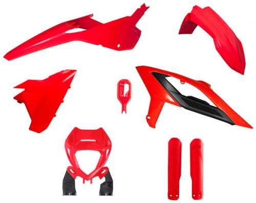 RTECH PLASTIC KIT 6 PCS W/HEADL/WRAP FORK RED(OE)23