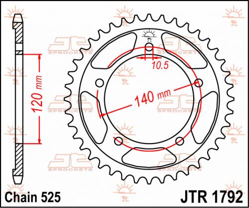 JT SPROCKETS REAR STEEL 41T, 525 JTR179241