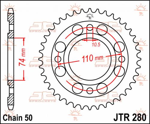 JT SPROCKETS REAR STEEL 33T, 530 JTR028033