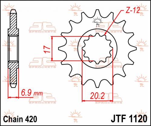 JT SPROCKETS FRONT STEEL 11T, 420 JTF112011