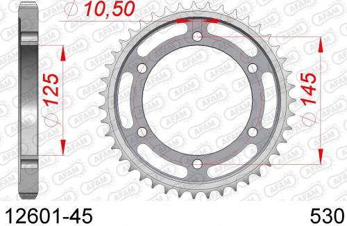 AFAM REAR STEEL 45T, 530 AF21260145