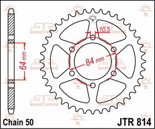 JT SPROCKETS REAR STEEL 33T, 530 JTR081433