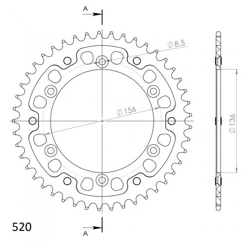 SUPERSPROX SUPERSPROX REAR STEALTH 45T, BLACK, 520 SU6151245B