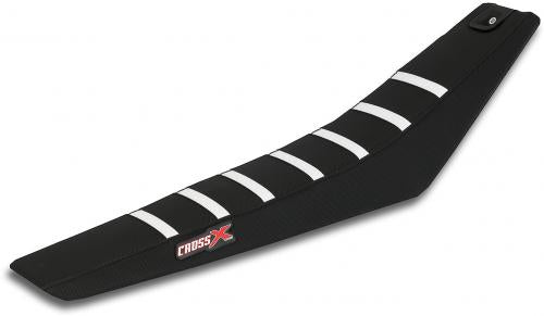 CROSS X SEAT COVER ADV WITH STRIPES BLK BLK WHITE M6243BBW