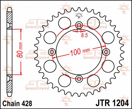 JT SPROCKETS REAR STEEL 50T, 428 JTR120450