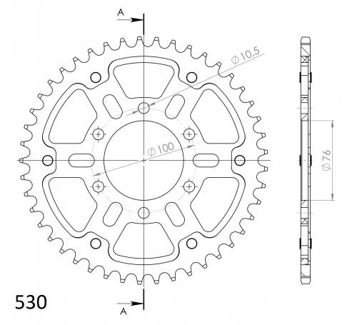 SUPERSPROX SUPERSPROX REAR STEALTH 45T, GOLD, 530 SU681645G