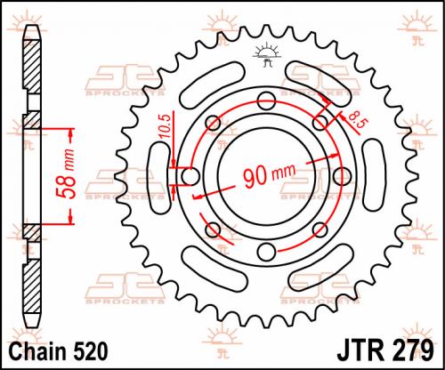 JT SPROCKETS 279-31 REAR SPROCKET