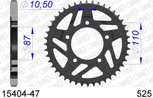 AFAM REAR ALU 47T, 525 AF51540447