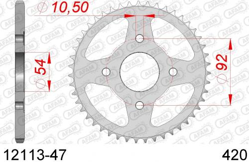 AFAM REAR STEEL 47T, 420 AF21211347