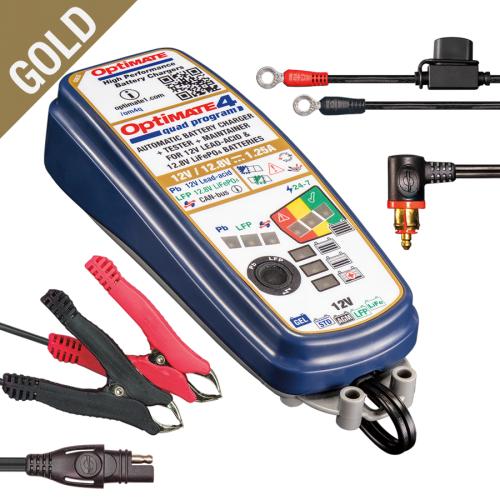TECMATE OPTIMATE 4 QUAD PROGRAM CANBUS 12V CHARGER GOLD