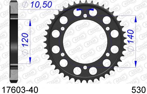 AFAM REAR ALU 40T, 530 AF51760340