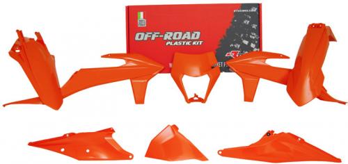 RTECH PLASTICS KIT 6 PC W/HEADL COV KTM K ORANGE