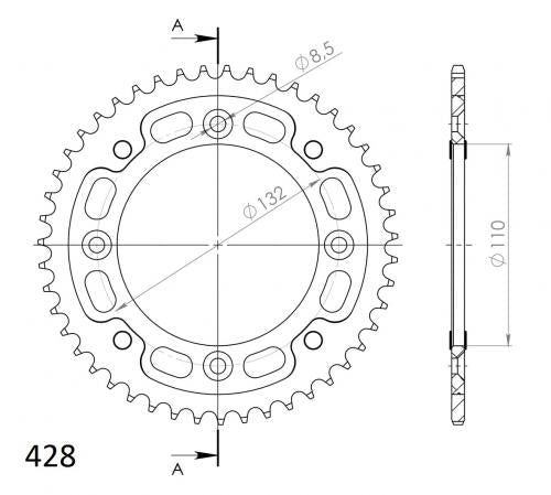SUPERSPROX SUPERSPROX REAR STEALTH 46T, ORANGE, 428