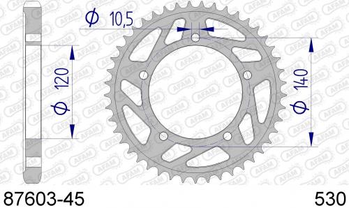 AFAM REAR ALU 45T, 530 AF58760345