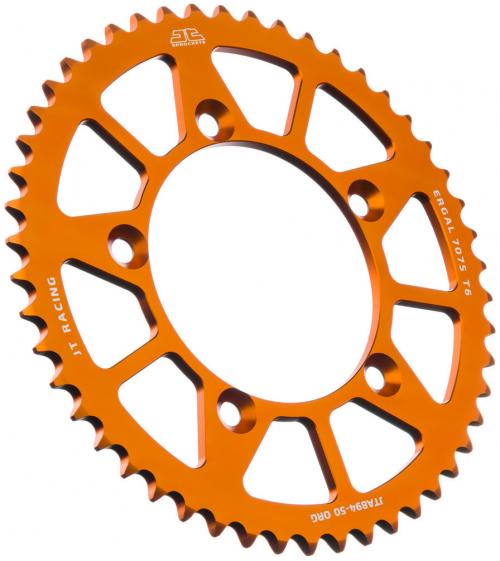 JT SPROCKETS REAR RACELITE ALU 50T ORANGE, 420