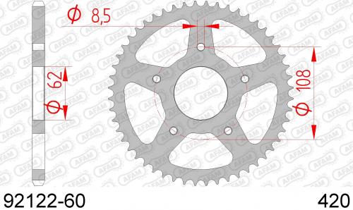 AFAM REAR STEEL 60T, 420 AF29212260