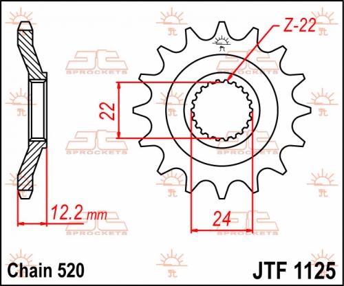 JT SPROCKETS FRONT STEEL 17T, 520 JTF112517