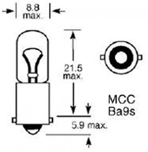 ELECTRICAL (10 PACK) 12V 2W BA9S PILOT BULBS P288