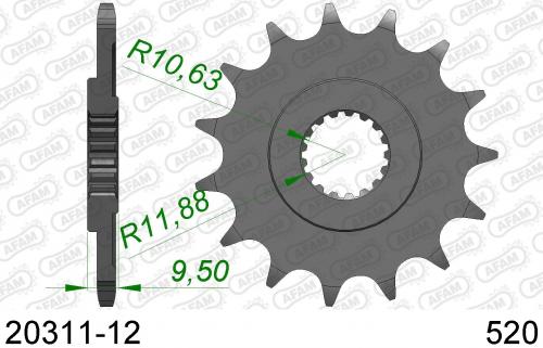 AFAM FRONT 12T, 520 AF12031112