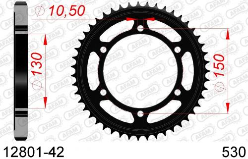 AFAM REAR STEEL 42T, 530 AF21280142