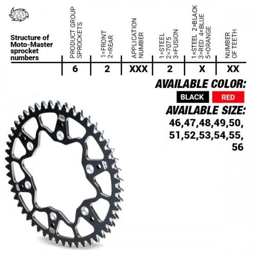 MOTO MASTER REAR ALU 47T, BLACK, 420 37620032247