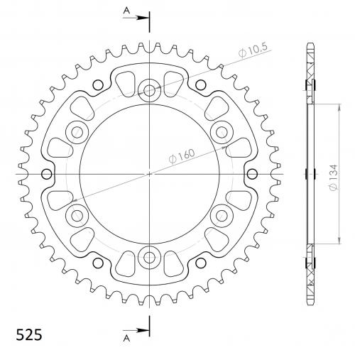 SUPERSPROX SUPERSPROX REAR ALU 40T, RED, 520 SU2130840R