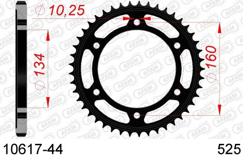AFAM REAR STEEL 44T, 525 AF21061744