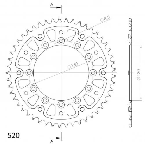 SUPERSPROX SUPERSPROX REAR STEALTH 49T, GOLD, 520 SU6245249G