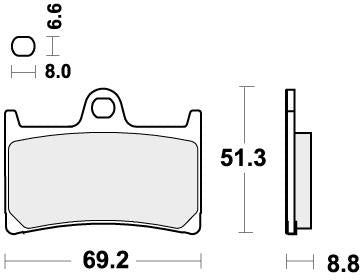 SBS 634HF BRAKE PADS ORGANIC