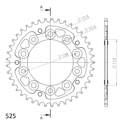 SUPERSPROX SUPERSPROX REAR ALU 41T, BLACK, 525 SU2130441B