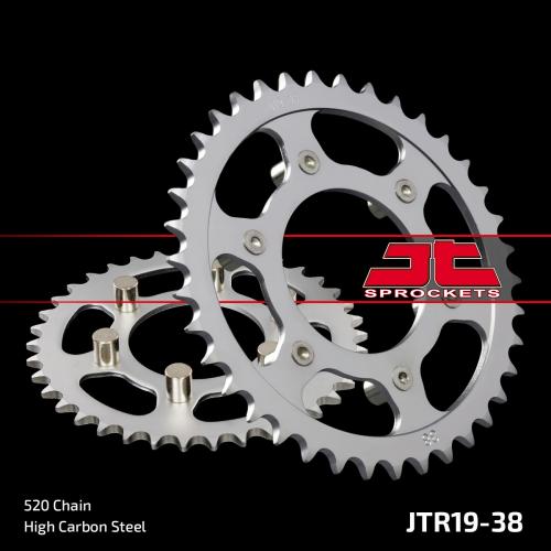 JT SPROCKETS REAR STEEL 38T, 520 JTR001938