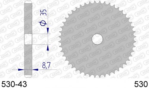 AFAM REAR ALU, BLANK, 530 AF353043