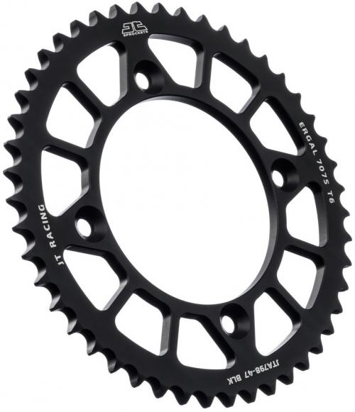 JT SPROCKETS REAR RACELITE ALU 47T BLACK, 428 JTA079847Z