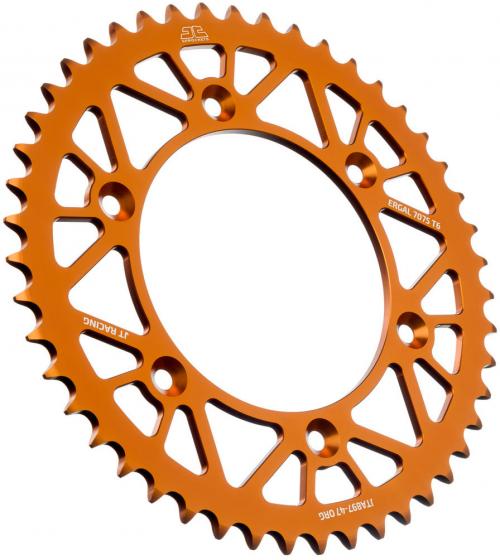 JT SPROCKETS REAR RACELITE ALU 47T ORANGE, 520