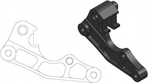 MOTO MASTER 211049, CALIPER ADAPTER BRACKET