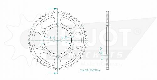 ESJOT REAR STEEL 45T, 530