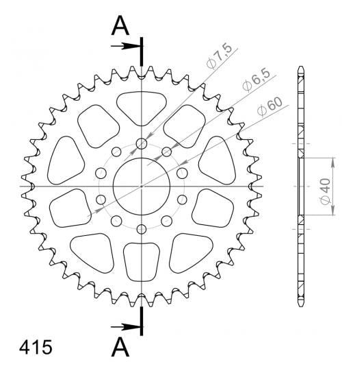 SUPERSPROX SUPERSPROX REAR ALU 40T, ORANGE, 415 SU245140O