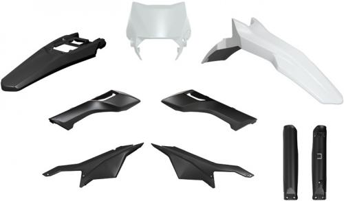 RTECH FULL PLASTIC KIT 6 PCS W/FORK WHITE/BLACK