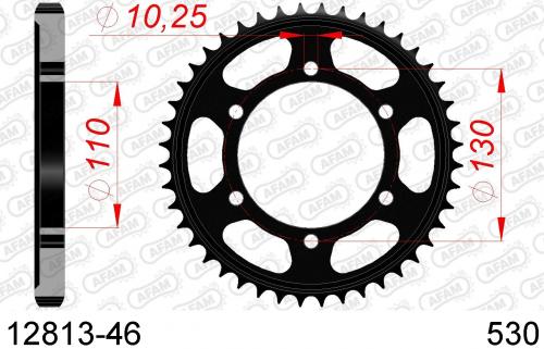 AFAM REAR STEEL 46T, 530 AF21281346